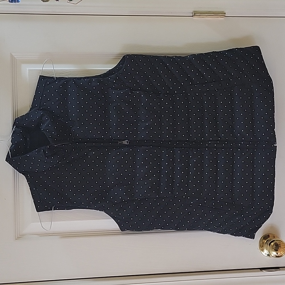 Like new Talbots black polka dot puff vest size M
